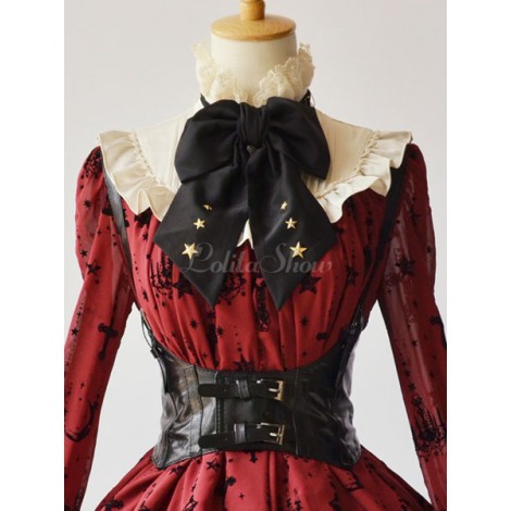 Steampunk LolitaコルセットメタルバックルPU Lolita Bustier