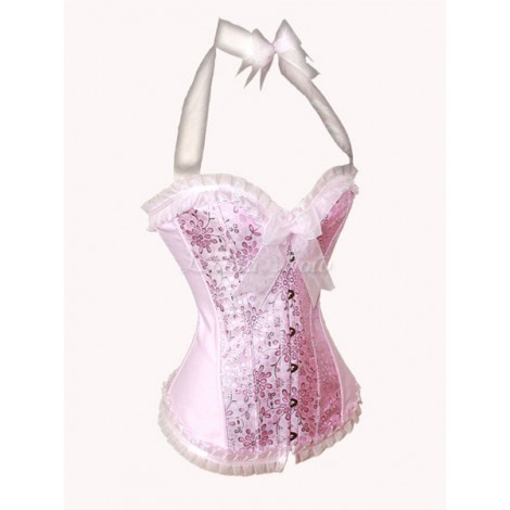 コルセット　可愛い　シルクライク　パーティー　ピンク
