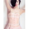 コルセット　ライトピンク　レース　合成繊維　可愛い　編み上げ　ダンスパーティー