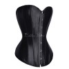 オーバーバストコルセット，ブラック　セクシー　レースアップ　レディースビスチェ　マットサテン