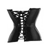 オーバーバストコルセット，ブラック　セクシー　レースアップ　レディースビスチェ　マットサテン