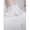 ロリータブラウス　ロリィタ　ゴスロリ　クラシック　クラシカル　クラロリ　コットン　ホワイト　レーストリム　ターンダウンカラー　お茶会　イベント　入学式　卒業式　アウトドア