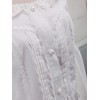 ホワイト　ロリィタブラウス　長袖　レーストリム　コットン