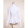 ロリィタブラウス　ロリータ服　トップス　シャツ　ゴスロリ　甘ロリ　クラロリ　ゴシック　スウィート　クラシック　長袖　スタンドカラー　レーストリム　コットンお茶会　デート　入学式　卒業式　イベント