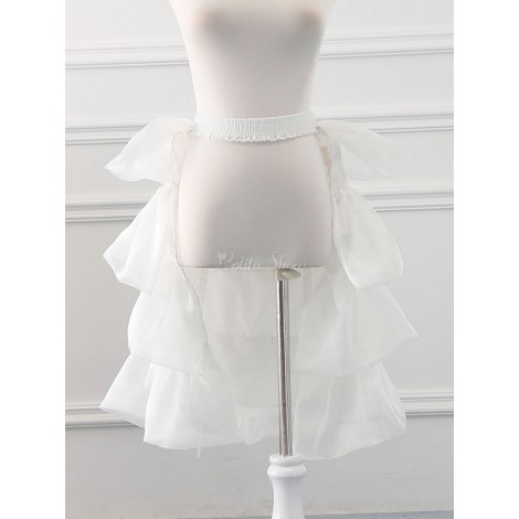 チュールロリータペチコートベルシェイプフリルホワイトロリータスカート