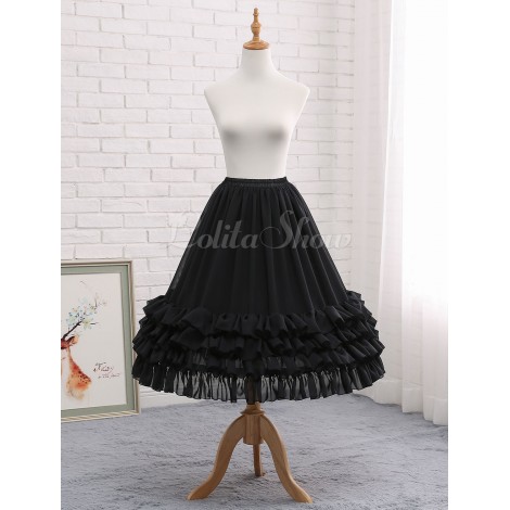 シフォンロリータペチコートフリルボトムロリータアンダースカート