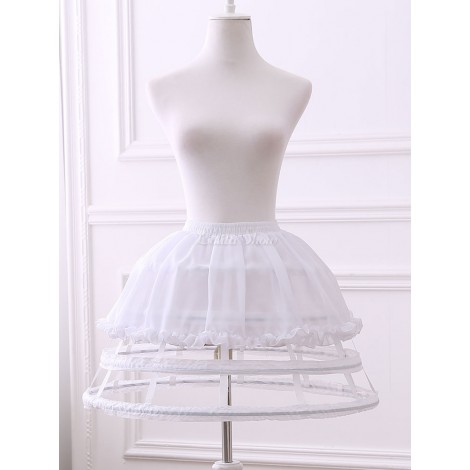 シフォンロリータペチコートフリル4層クリノリンホワイトロリータアンダースカート