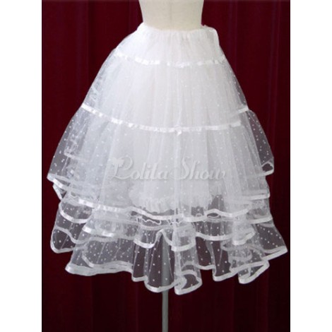 ロリィタペチコート　水玉模様　チュール　スウィート　フリル