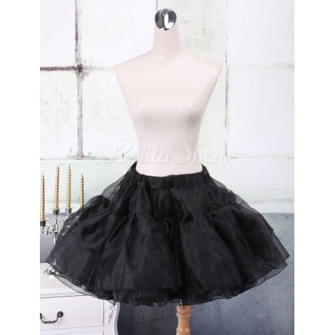 ブラックパニエ　ロリィタペティコート　Aライン　オーガンザ