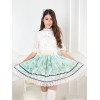 ロリータ服　スカート　グラスグリーン　スィート　プリント　レース　クローバー