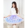ブルーユニコーンプリントロリータスカート　2020　レース　アイドル衣装