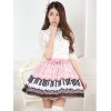 ピンク　ロリィタスカート　スウィート　レーストリム　ピアノ　プリント
