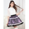 パープル　ロリィタスカート　ポーカー　プリント　レーストリム　スウィート