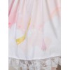 ライトピンク　ロリィタスカート　プリント　レーストリム