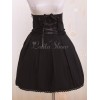 ゴスロリスカート　ブラック　プリーツ　リボン　ゴージャス　コットン　ゴシックスカート