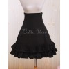ゴスロリスカート　ブラック　ハイウェスト　ロリィタスカート　レースアップ　フリル　ショート　ゴシックスカート