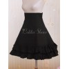 ゴスロリスカート　ブラック　ハイウェスト　ロリィタスカート　レースアップ　フリル　ショート　ゴシックスカート