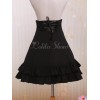 ゴスロリスカート　ブラック　ハイウェスト　ロリィタスカート　レースアップ　フリル　ショート　ゴシックスカート