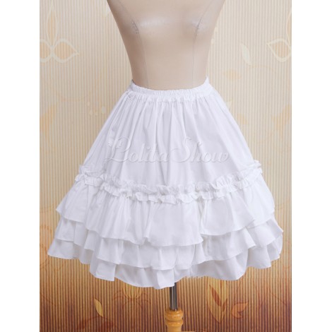 ロリータスカート　ホワイト　オーダーメイド可能　コットン