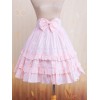 ロリータスカート，ピンク　ラッフル　リボン　スィート　コットン
