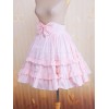 ロリータスカート，ピンク　ラッフル　リボン　スィート　コットン