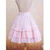 ロリータスカート，ピンク　ラッフル　リボン　スィート　コットン