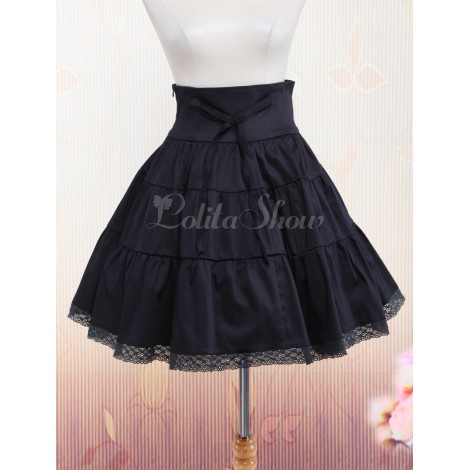 ゴスロリ　ロリィタスカート　ブラック　プリーツ　クラシック＆トラディション　コットン