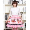 ピンクのロリータ ドレス甘いカップケーキ プリント ロリータ スカート フリル トリム