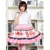 ピンクのロリータ ドレス甘いカップケーキ プリント ロリータ スカート フリル トリム