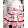 ピンクのロリータ ドレス甘いカップケーキ プリント ロリータ スカート フリル トリム