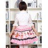 ピンクのロリータ ドレス甘いカップケーキ プリント ロリータ スカート フリル トリム