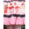 ピンクのロリータ ドレス甘いカップケーキ プリント ロリータ スカート フリル トリム