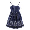 ロリィタドレス　ディープブルー  プリント柄　レース　可愛い