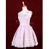 ロリータジャンパースカート，ピンク　女の子らしさ満点　ラッフル　ゴシック　コットン