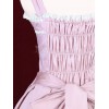 ロリータジャンパースカート，ピンク　女の子らしさ満点　ラッフル　ゴシック　コットン