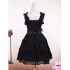 ロリータジャンパースカート，ブラック　ティアド　リボン　クラシック＆トラディション　コットン