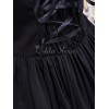 ゴスロリ　ロリータワンピース　ブラック　スイートハートネック　コットン　ノースリーブ　お茶会　洋服