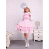 ゴスロリ　コットン　ピンク　レース　フロントロリータドレス　タイ　リボン　甘ロリ　アイドル衣装