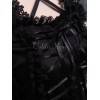 ピュア　ブラック　コットン　ゴスロリ　ジャンパースカート　レース　トリム　レースアップ　ウェストベルトアイドル衣装