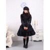 ゴスロリ　ブラック　コットン　ジャンパースカート　長袖　フリル　レーストリム　ロリィタ服