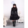 ゴスロリ　ブラック　コットン　ジャンパースカート　長袖　フリル　レーストリム　ロリィタ服