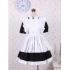 コットンワンピース　ロリィタワンピース　メイド　白いエプロン　半袖