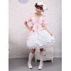ロリータワンピース　オーダーメイド可能　ピンク×ホワイト　ショートスリーブ